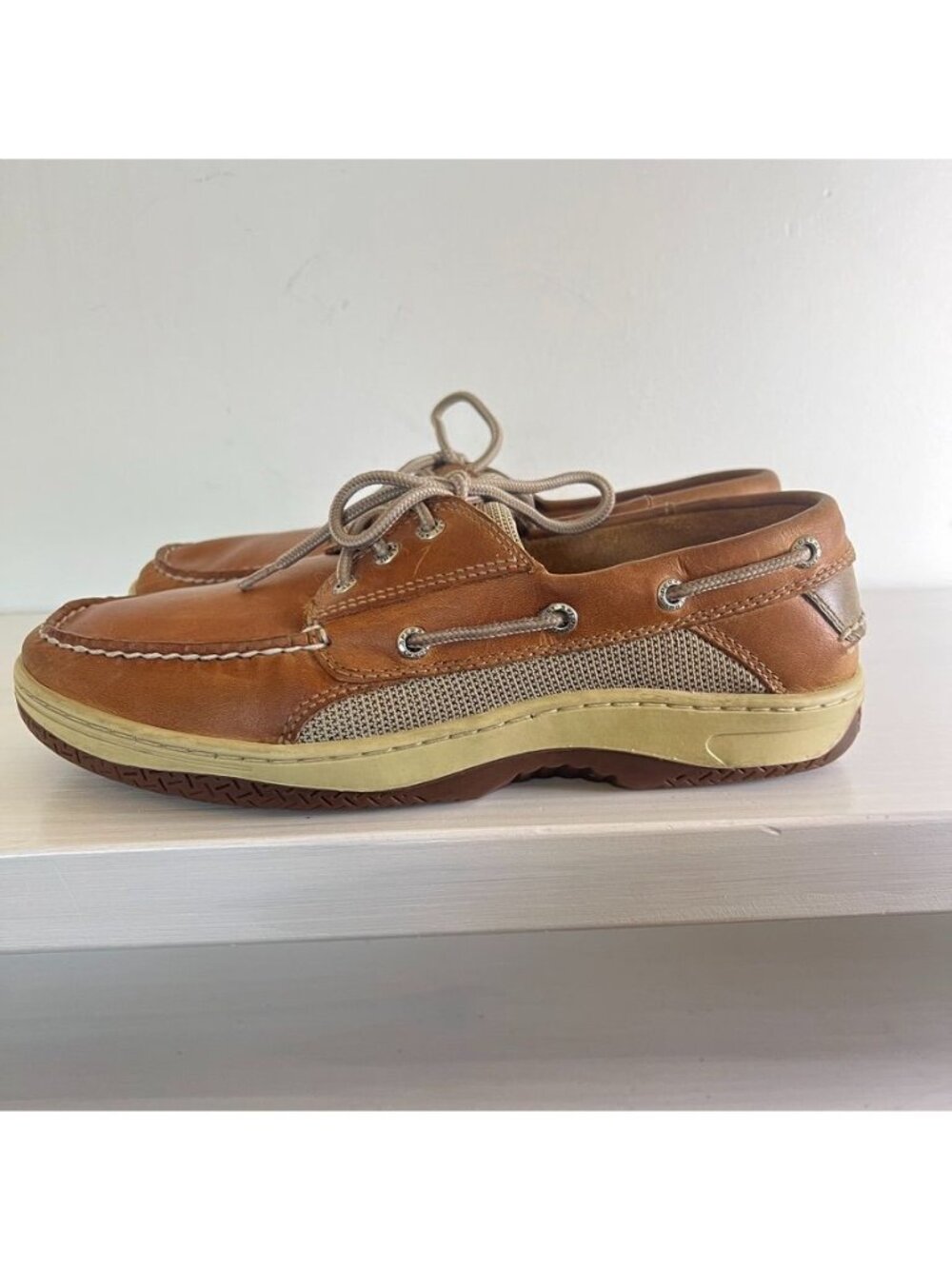 Sperry Topsider Mens 9.5W Billfish 3 Eye Boat Loafers Leather Shoes Preppy - Picture 5 of 13